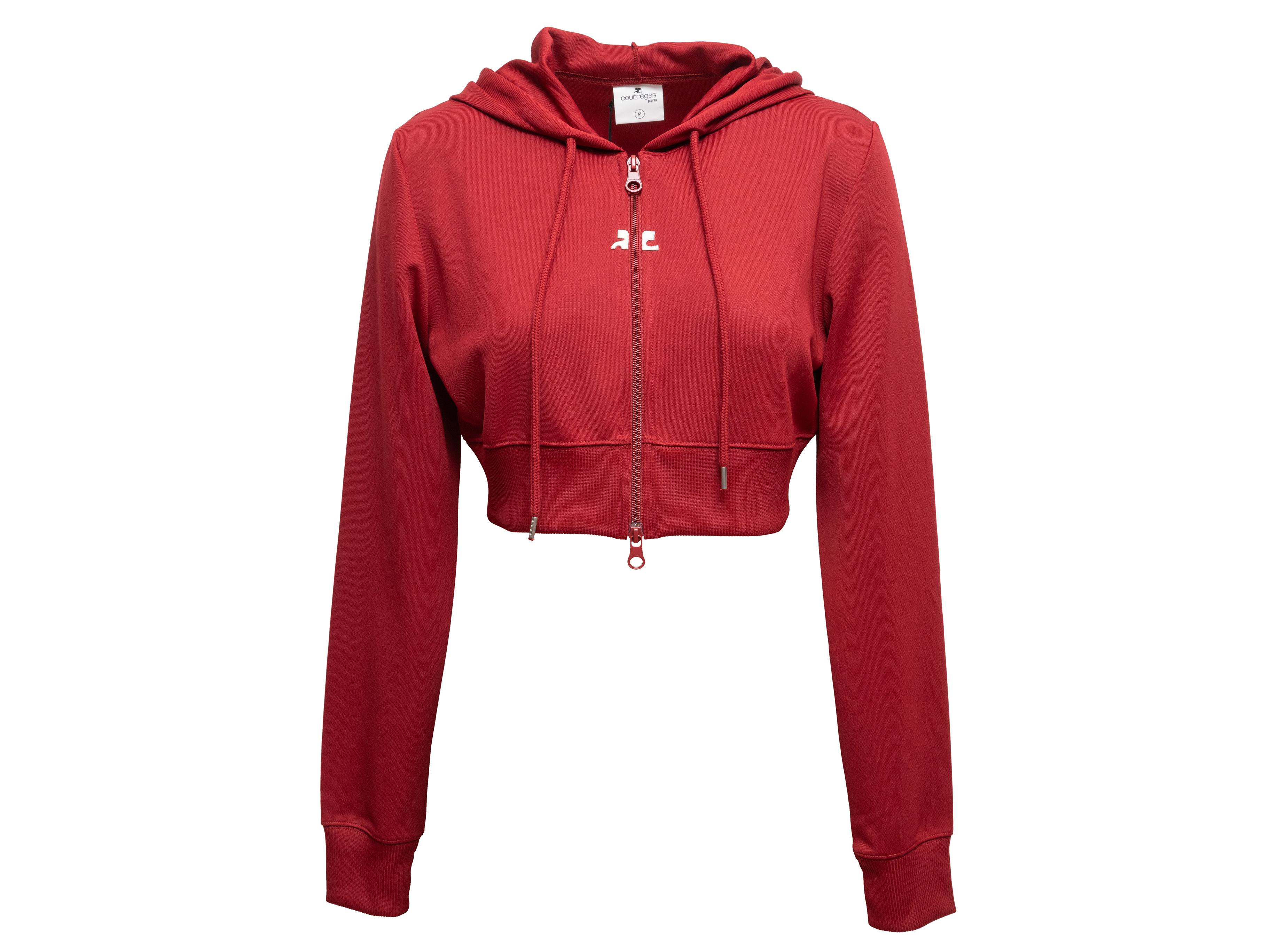 Sudadera con capucha Courreges Cropped Athletic Roja Talla US M en Bueno estado para la venta en New York, NY