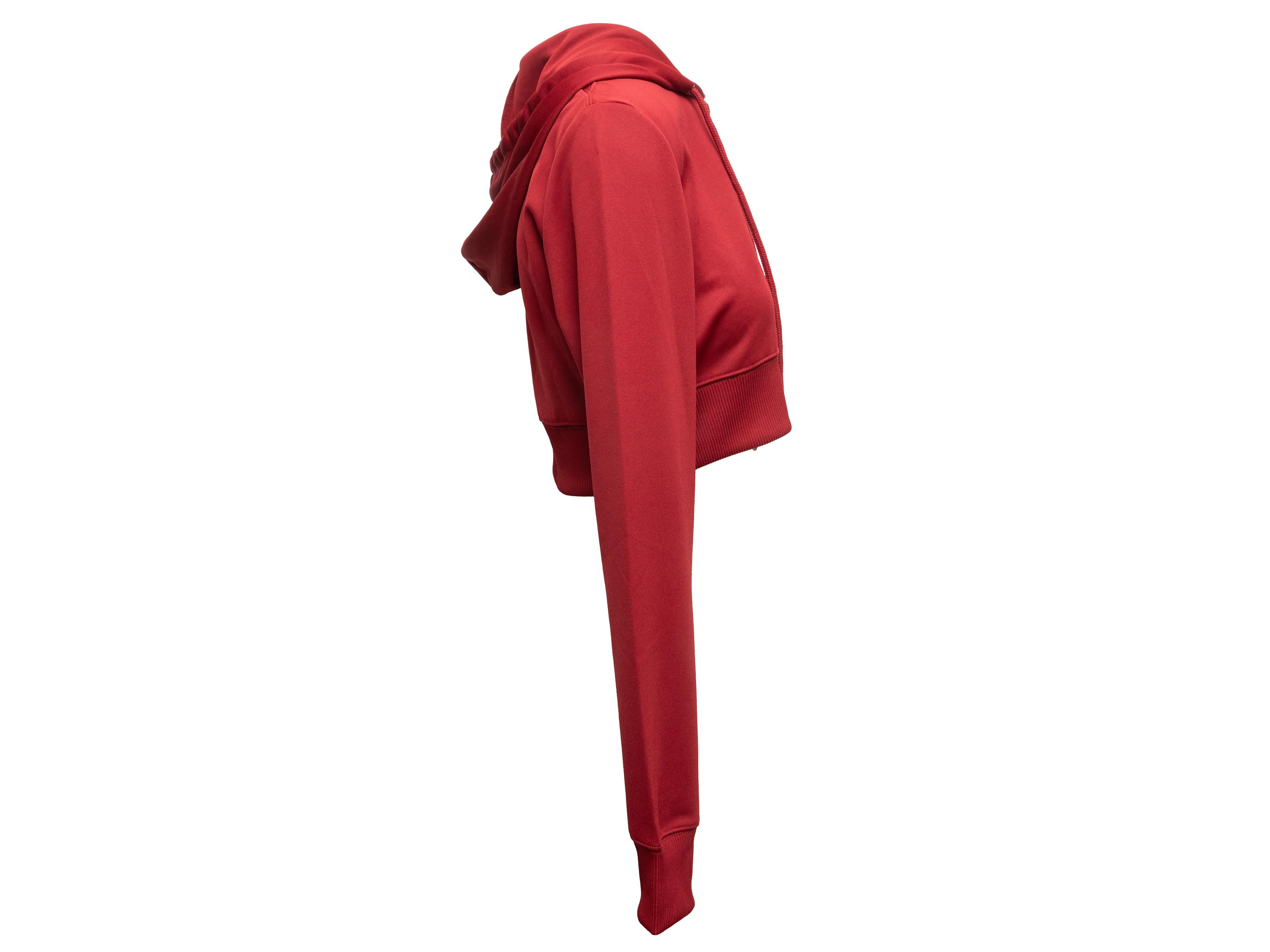 De las mujeres Sudadera con capucha Courreges Cropped Athletic Roja Talla US M en venta