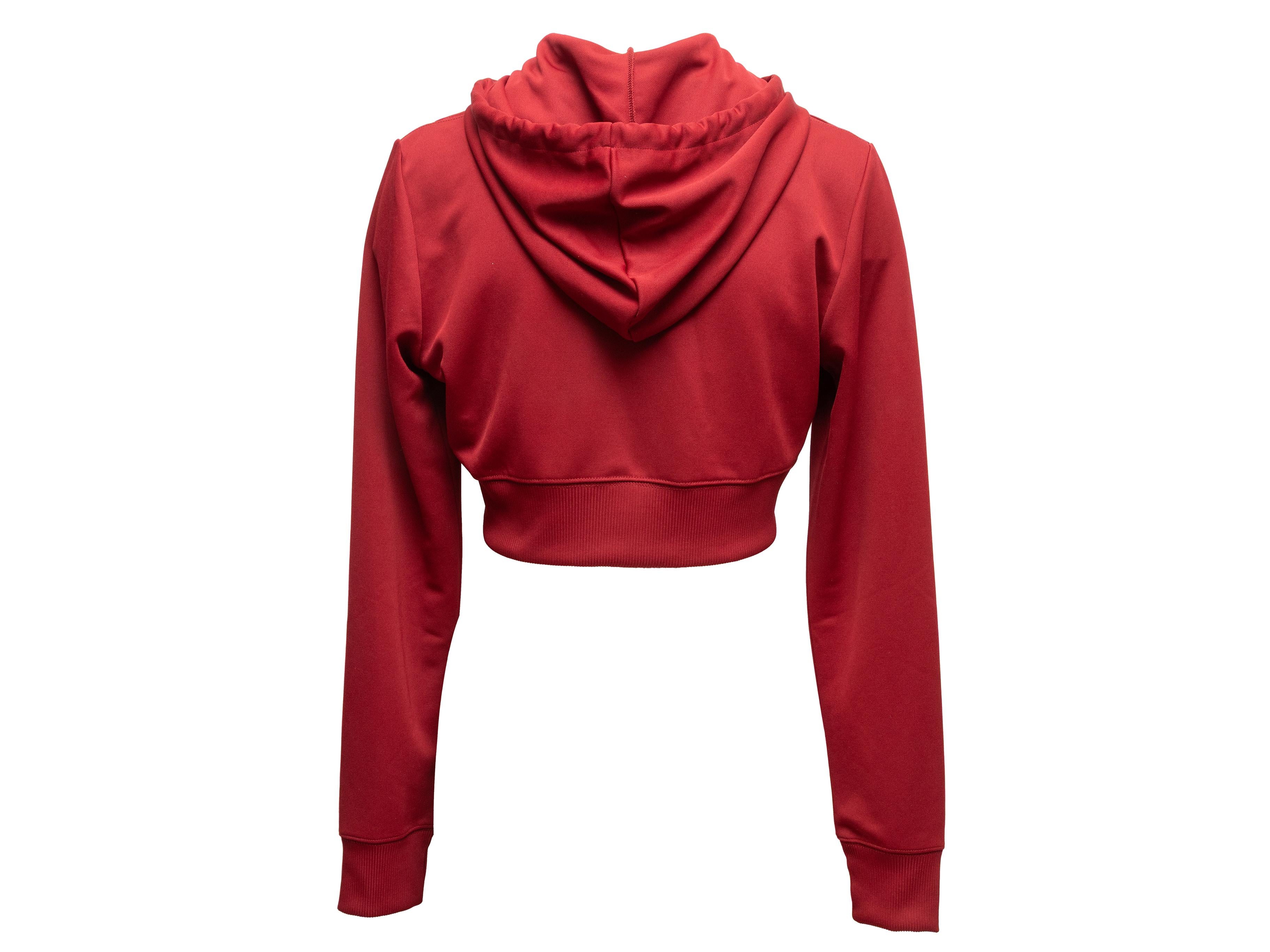 Sudadera con capucha Courreges Cropped Athletic Roja Talla US M en venta 1