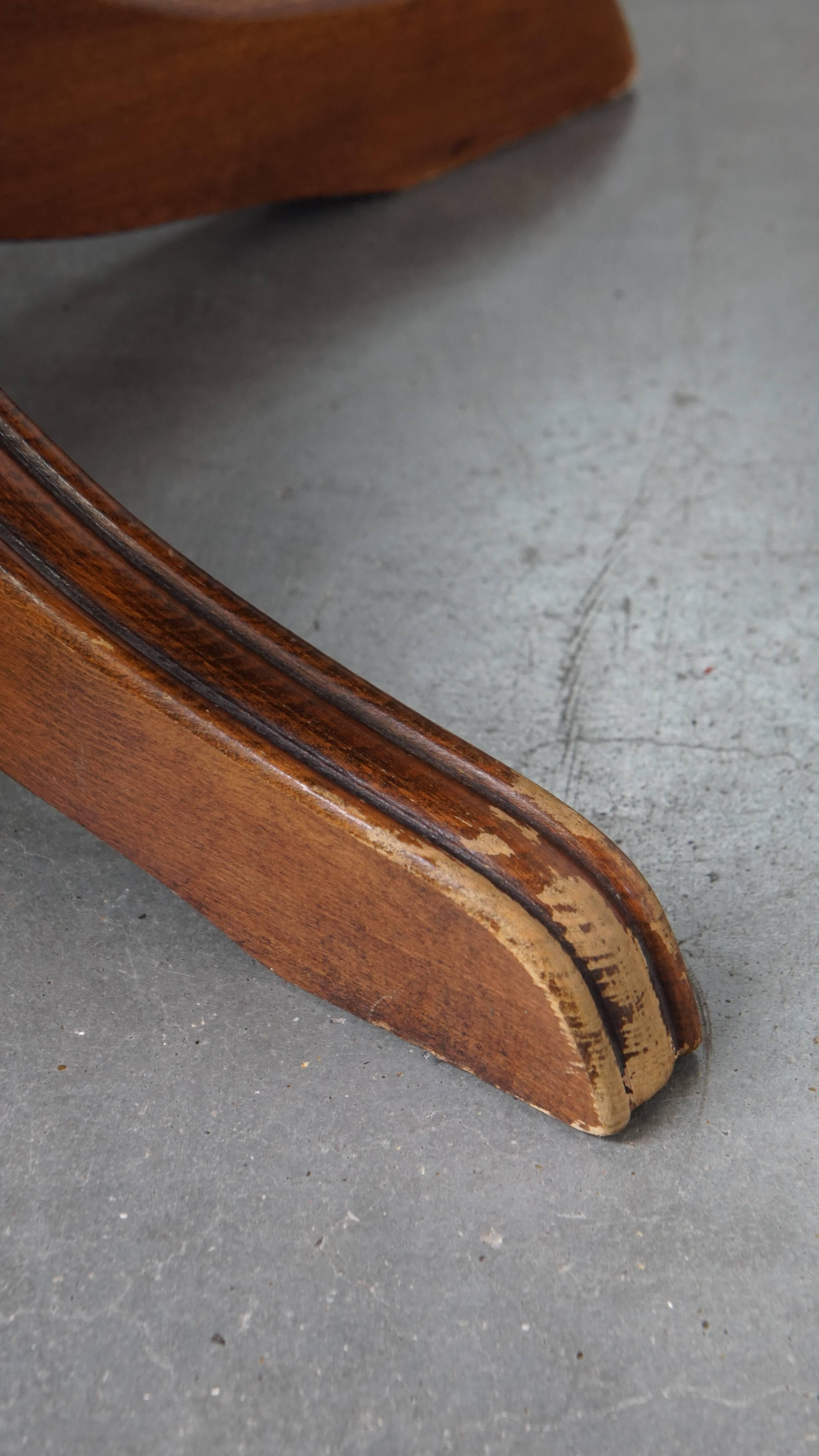 Sedia da ufficio Chesterfield in pelle di vacchetta rossa in stile inglese in vendita 7