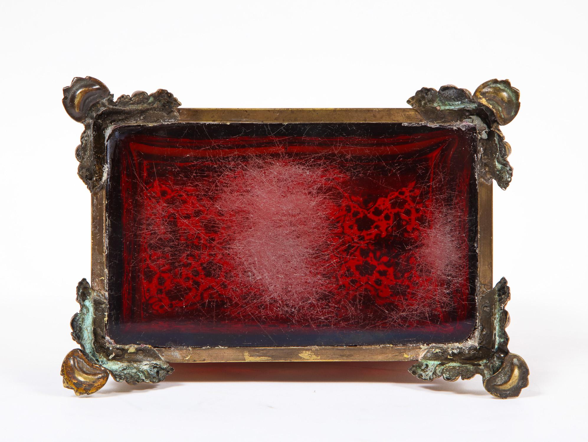 Red-Cranberry Moser Crystal and Enameled Box Made for the Islamic/Moorish Market 7