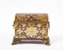 Red-Cranberry Moser Crystal and Enameled Box Made for the Islamic/Moorish Market