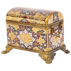Red-Cranberry Moser Crystal and Enameled Box Made for the Islamic/Moorish Market