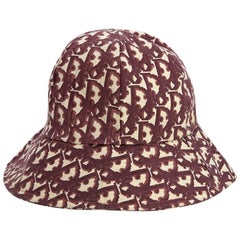 Red & Cream Used Christian Dior Bucket Hat