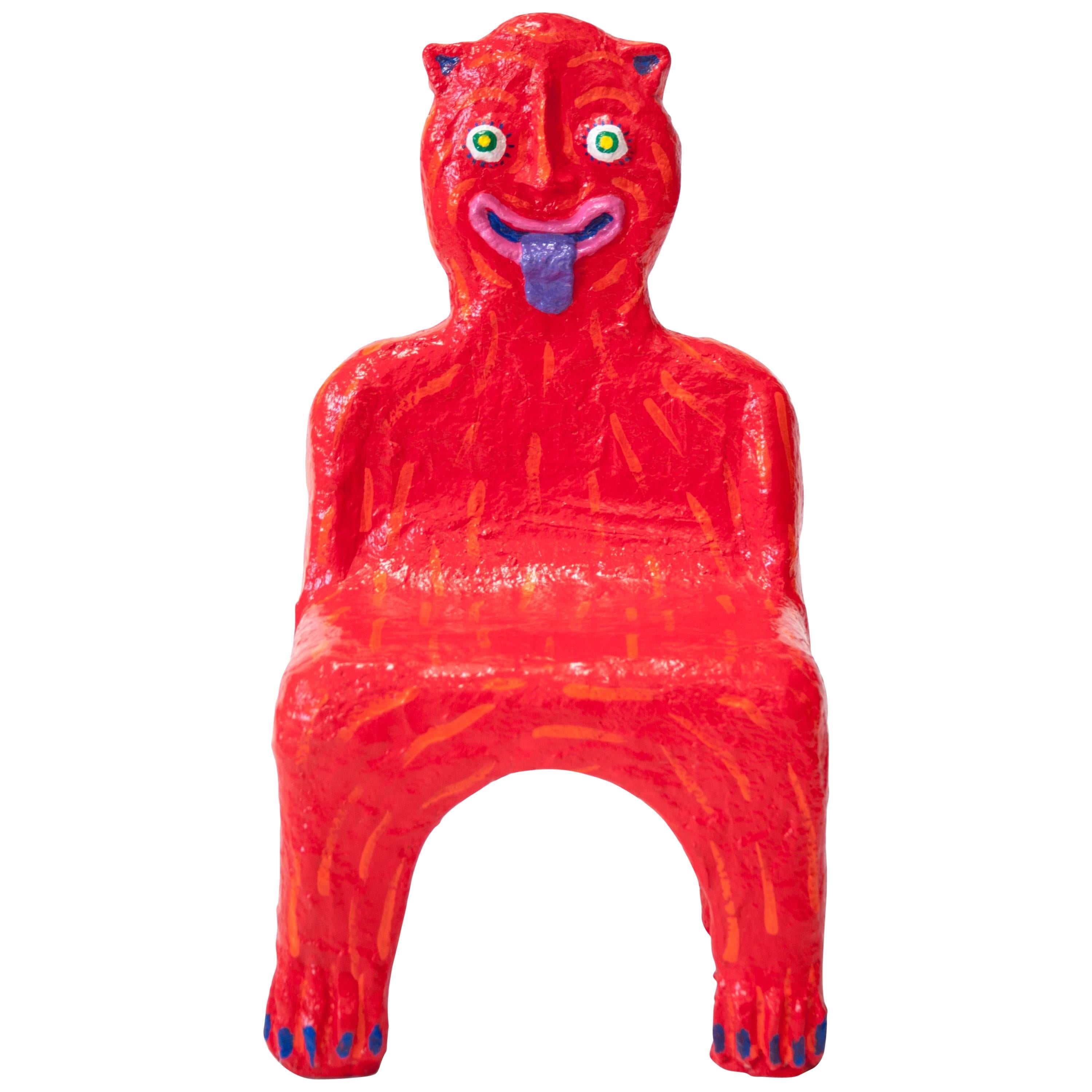 Red Creature Child Chair by Brett Douglas Hunter, USA, 2018 For Sale