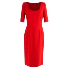 Red crepe cady sheath dress