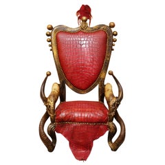 Fauteuil en alligator rouge