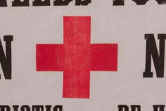 Red Cross Banner with Whimsical Lettering, ca 1917 - 1918