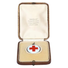 Red Cross Enamel Pendant Original Box, 1920