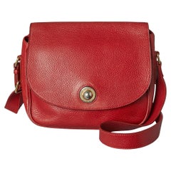 Rote Crossbody-Ledertasche aus Korbgeflecht Celine ca. 1980er Jahre