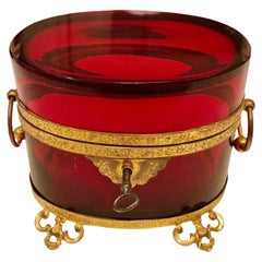 Red Crystal and Doré Bronze Box