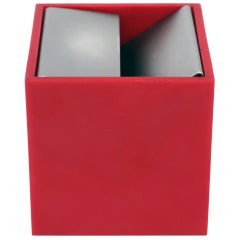 Red Cubo Ashtray by Bruno Munari for Danese Milano