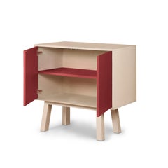 Armoire en bois rouge à 2 portes, personnalisable, fabriquée à la main par E. Gizard, Paris