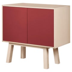 Mueble artesanal rojo de 2 puertas de E. Gizard, París