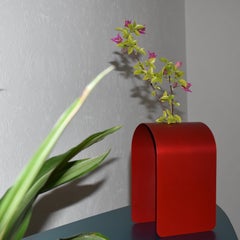 Red Dahlia Vase by WM Metal Design