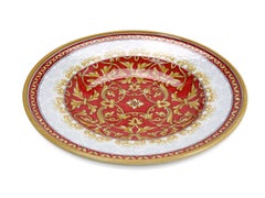 Red Damask Plate by deBlona