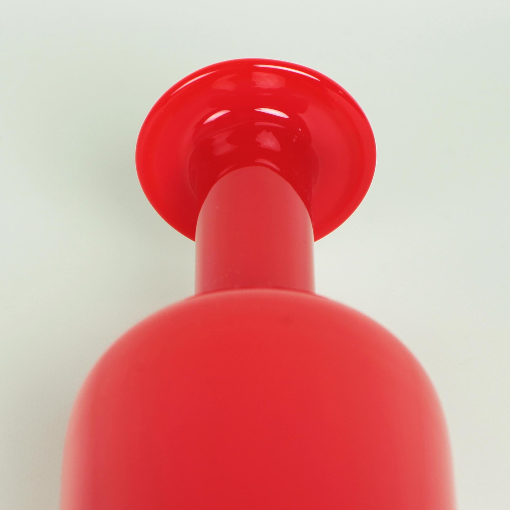 Red Danish Vase by Otto Brauer for Holmegaard, Denmark, 1960s For Sale 6