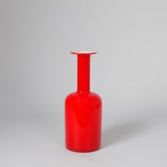 Red Danish Vase by Otto Brauer for Holmegaard, Denmark, 1960s