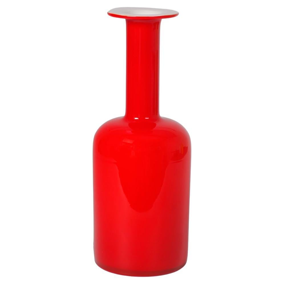 Red Danish Vase by Otto Brauer for Holmegaard, Denmark, 1960s For Sale