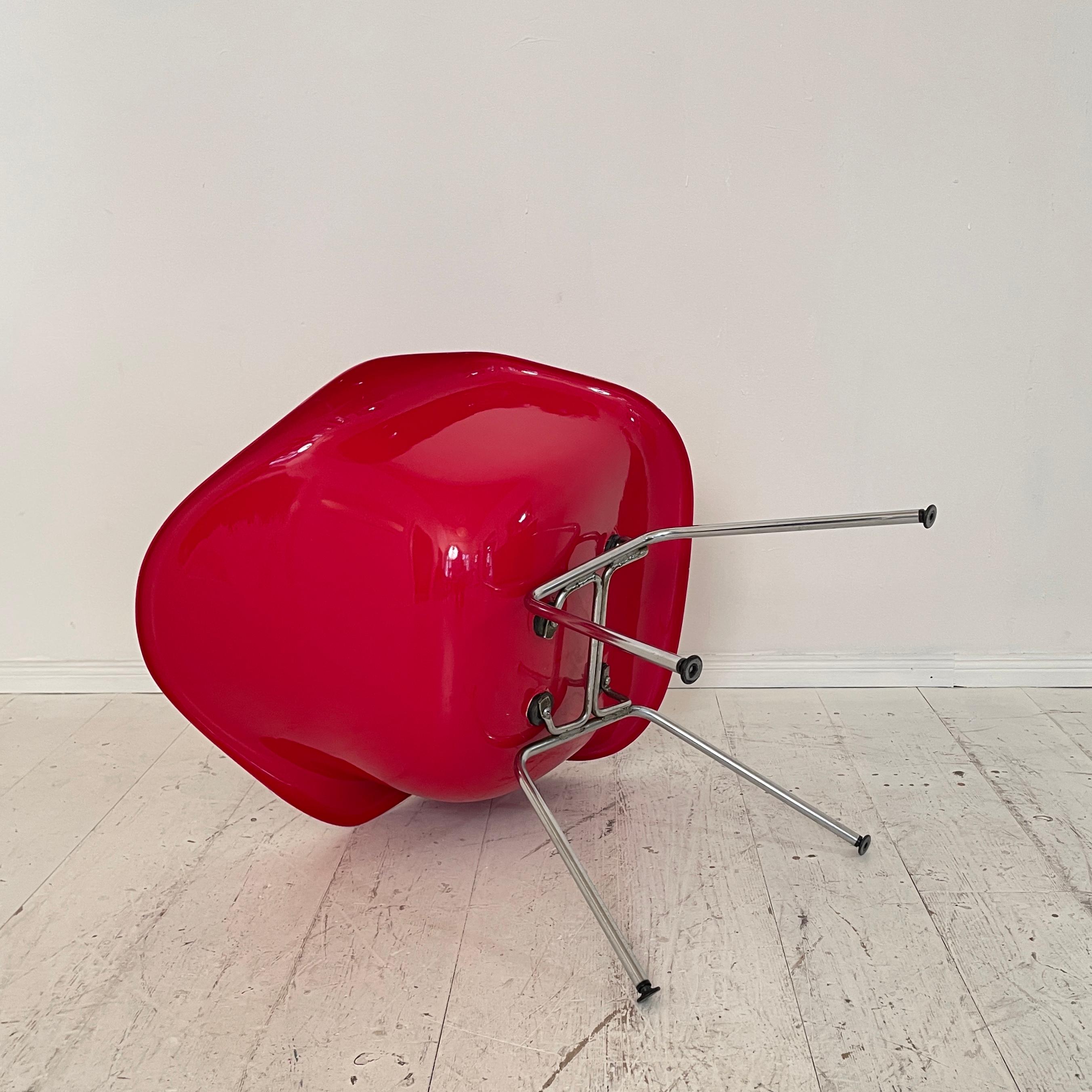 Red Dax Lounge Armchair by Charles & Ray Eames for Fehlbaum / Herman Miller 1966 7