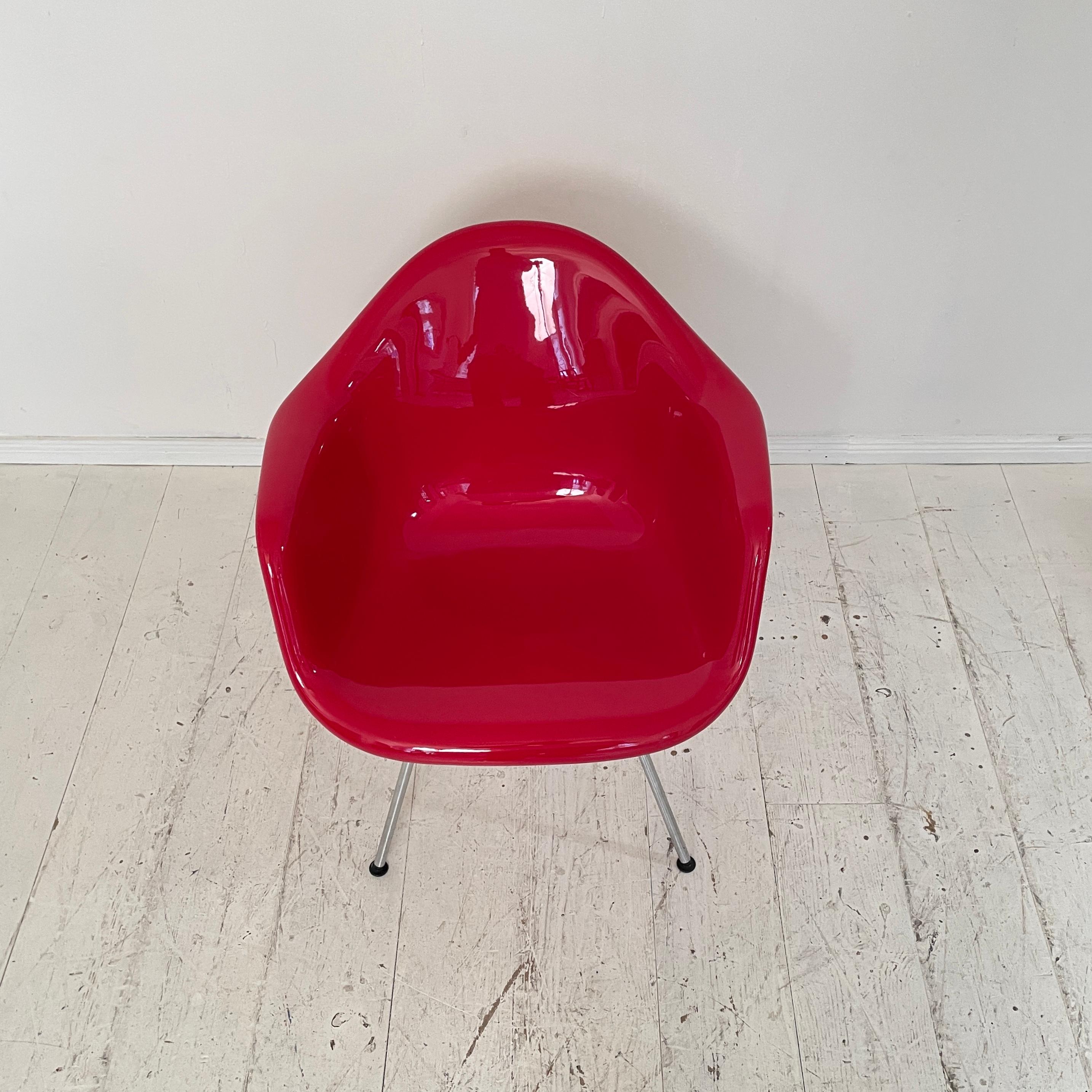 Mid-Century Modern Red Dax Lounge Armchair by Charles & Ray Eames for Fehlbaum / Herman Miller 1966 For Sale