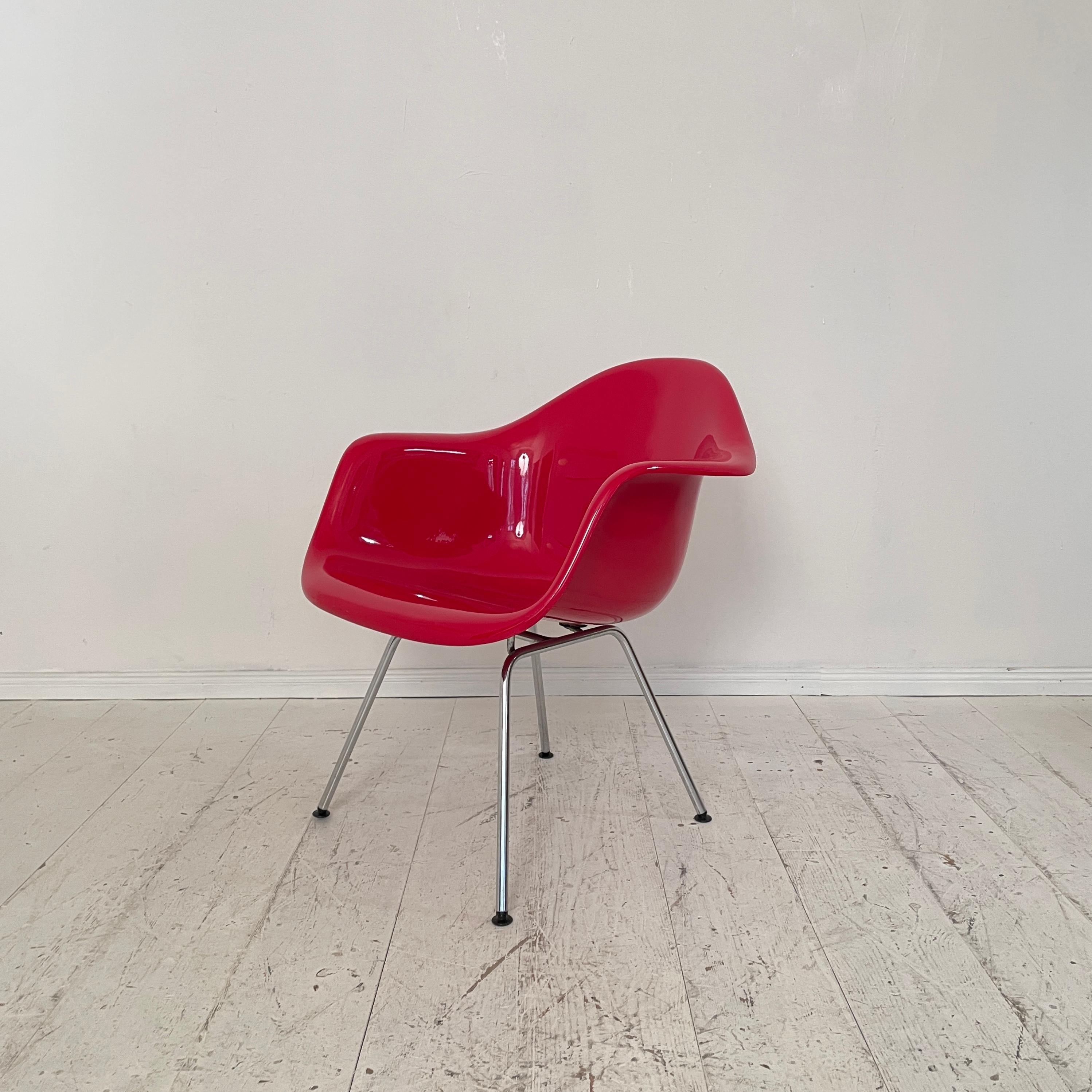 Swiss Red Dax Lounge Armchair by Charles & Ray Eames for Fehlbaum / Herman Miller 1966