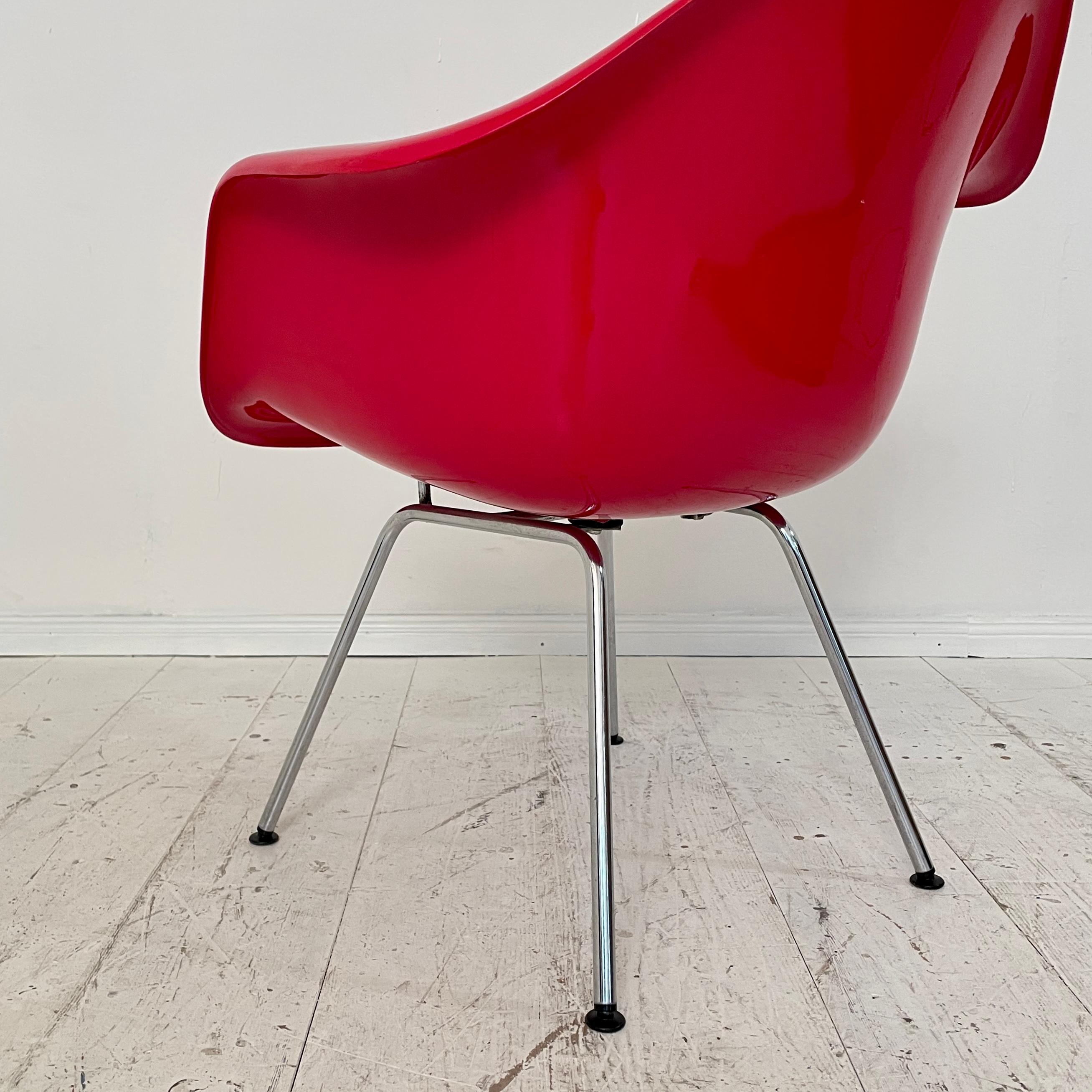 Steel Red Dax Lounge Armchair by Charles & Ray Eames for Fehlbaum / Herman Miller 1966