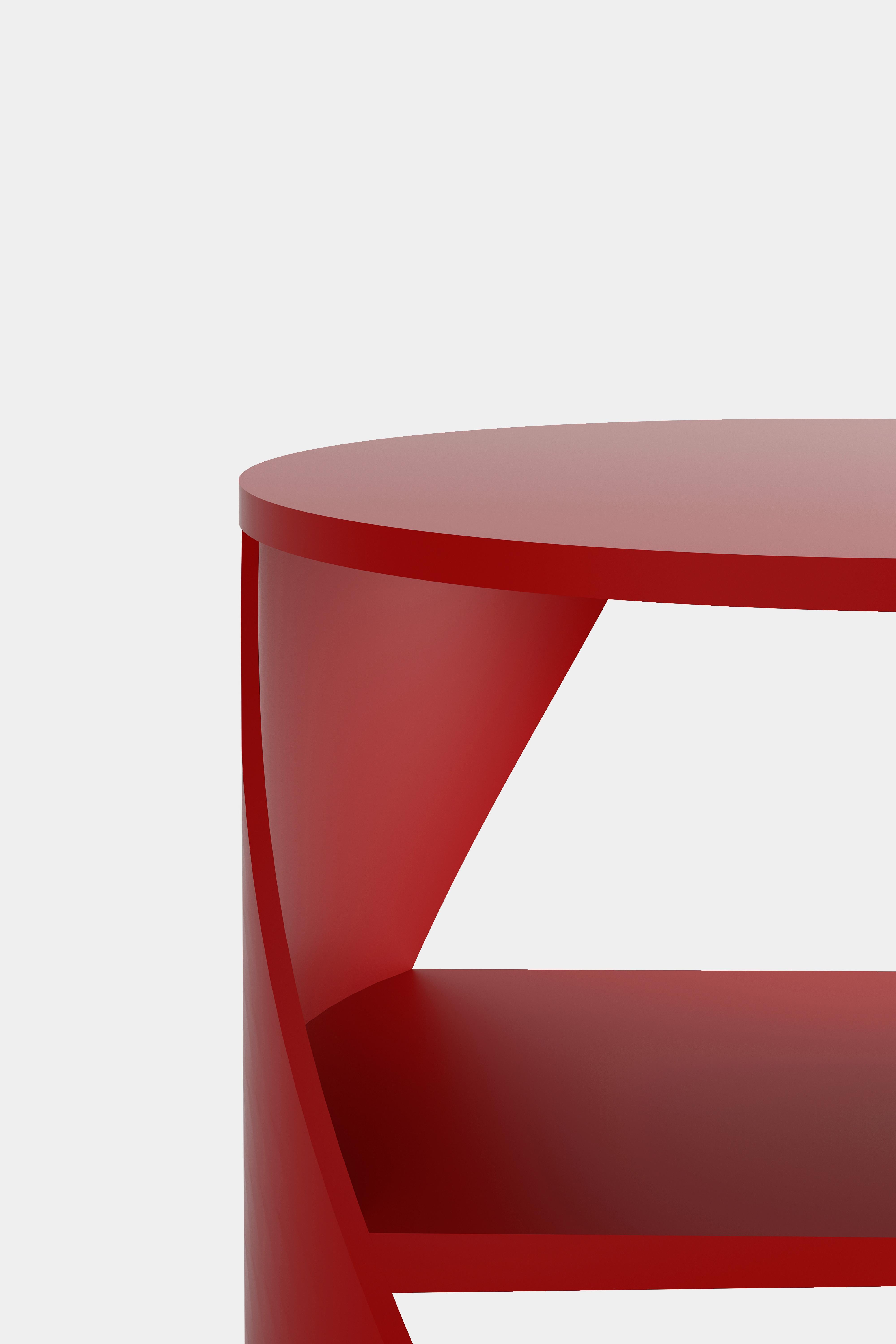 MYDNA Beistelltisch, Zeitgenössischer Nachttisch in Rot von Joel Escalona (Lackiert) im Angebot