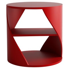 Red Decorative Nightstand, MYDNA Side Table by Joel Escalona