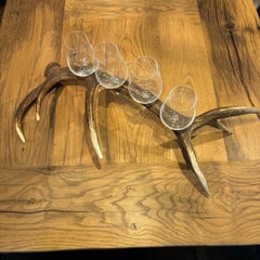 Red Deer Antler serving 4 Wine Glasses
