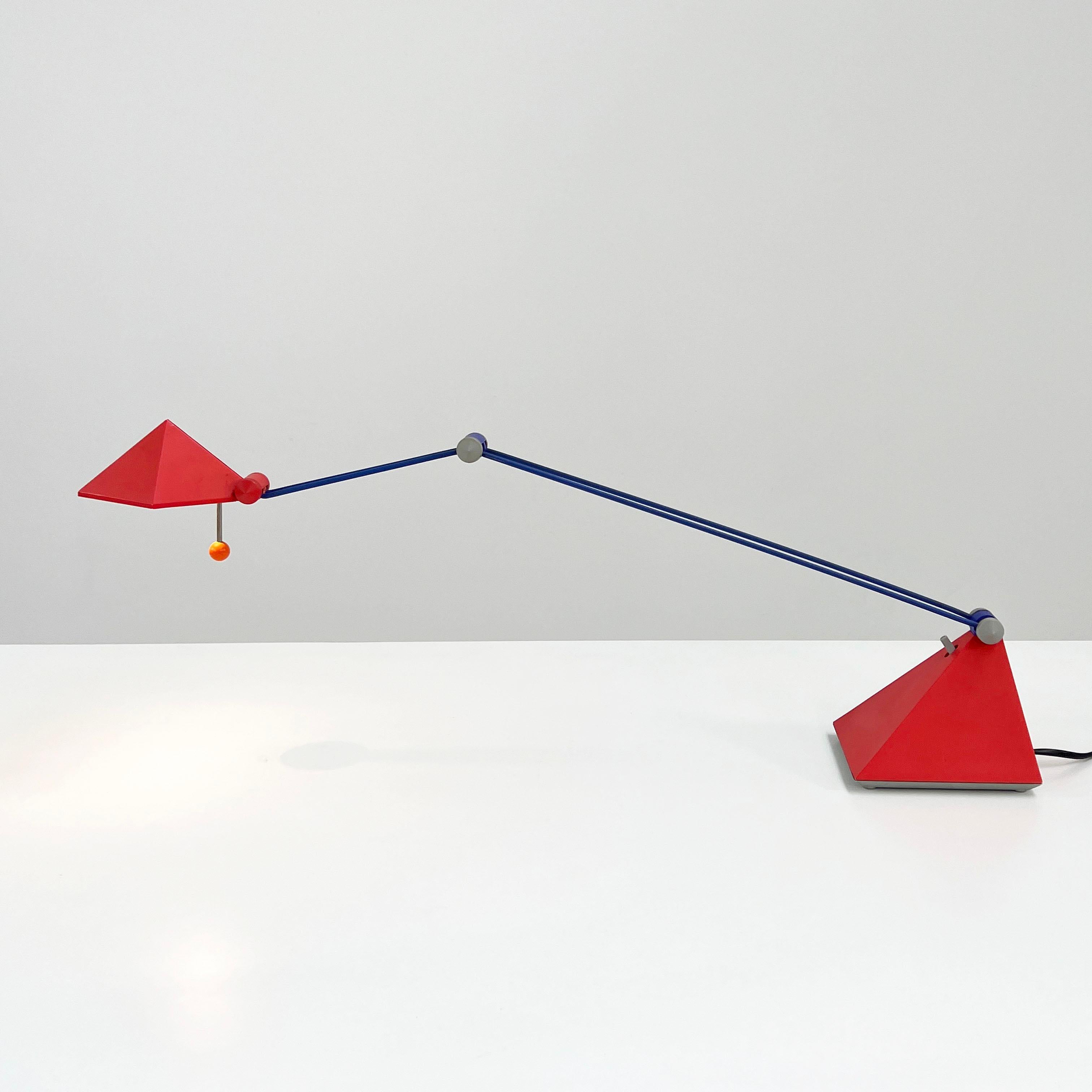 Mid-Century Modern Red Desk Lamp by Lungean & Pellmann for Brilliant Leuchten Germany, 1980s