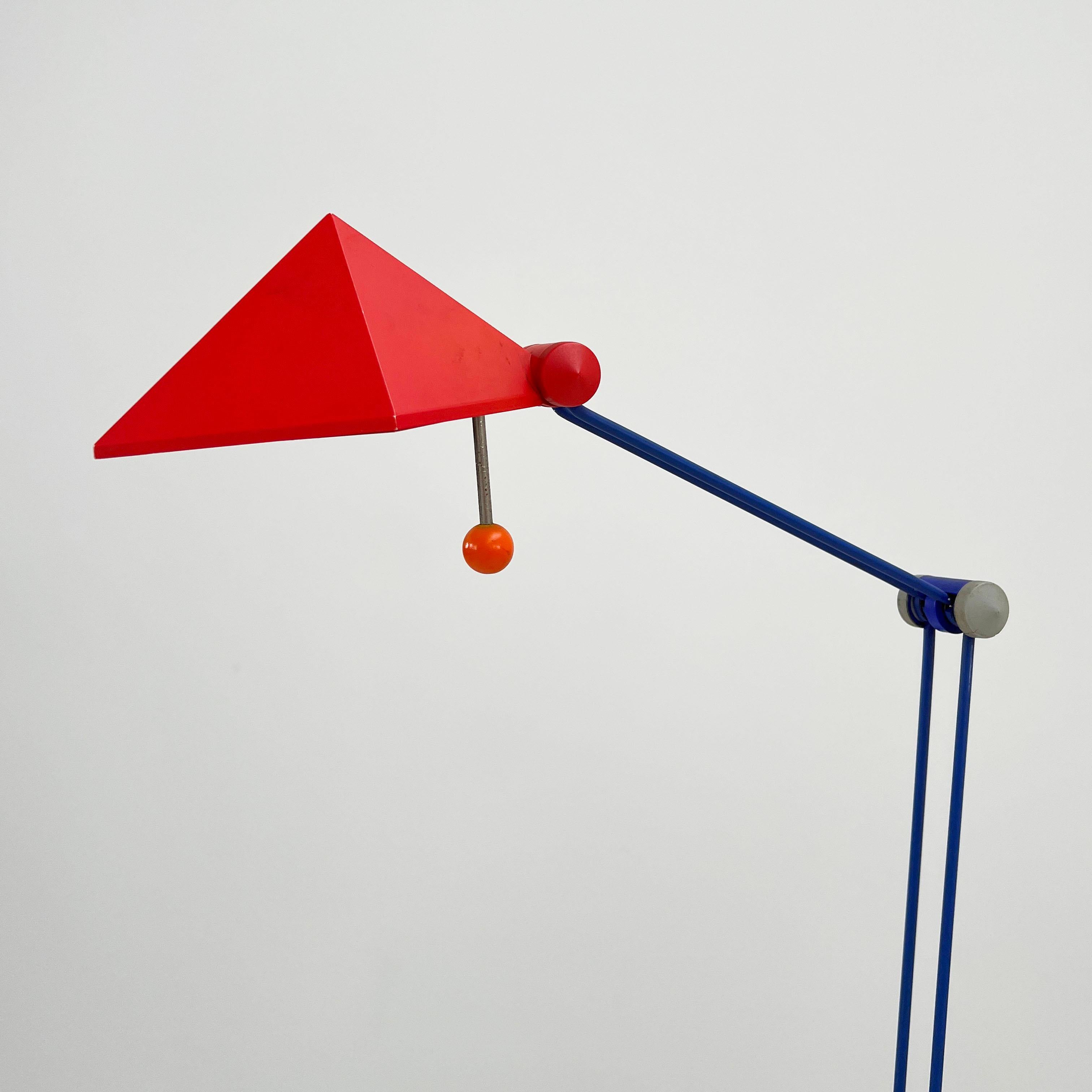 Red Desk Lamp by Lungean & Pellmann for Brilliant Leuchten Germany, 1980s In Good Condition In Ixelles, Bruxelles