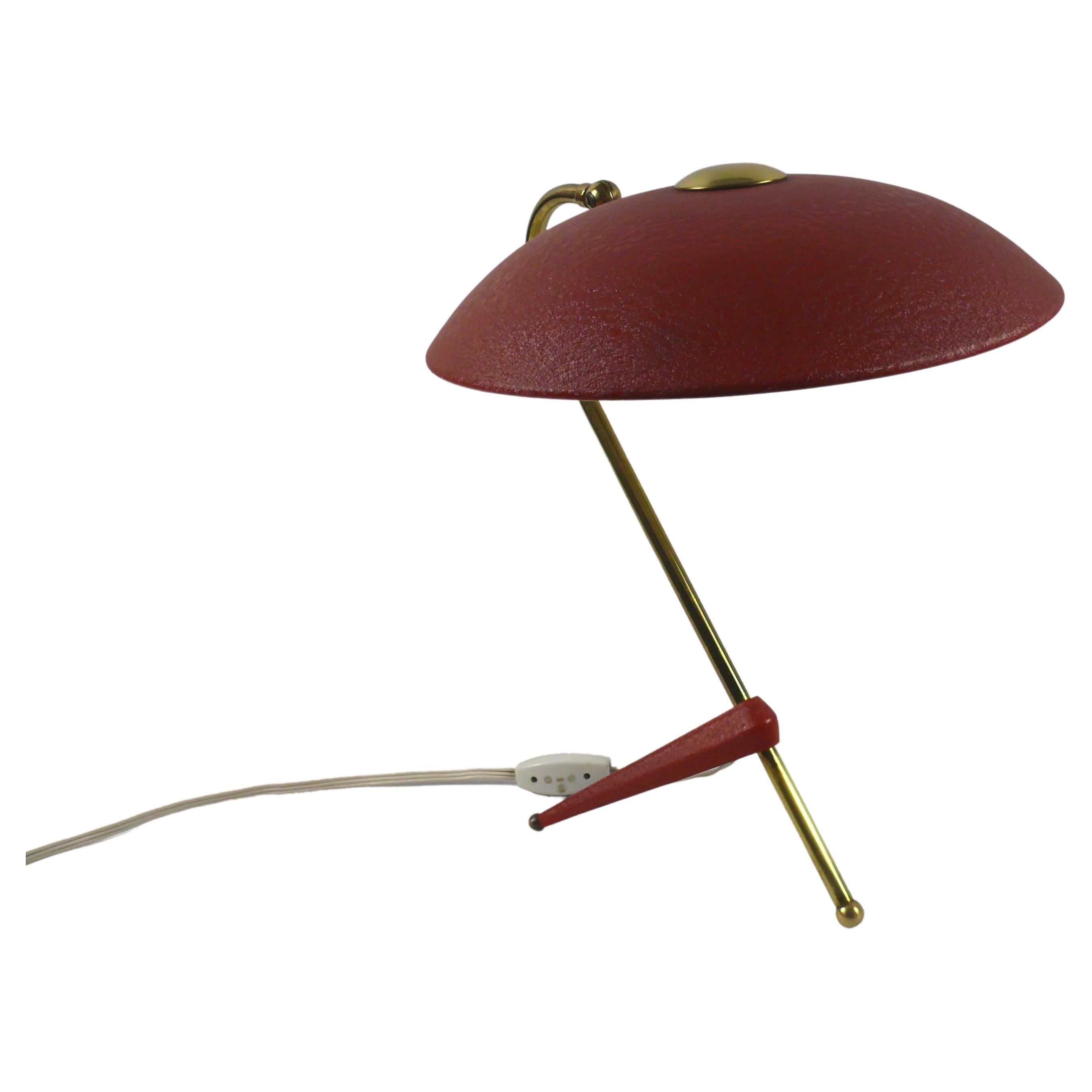 MidCentury Modern Lupela Desk Lamp in Rare Red Color, Spain, 1950s For