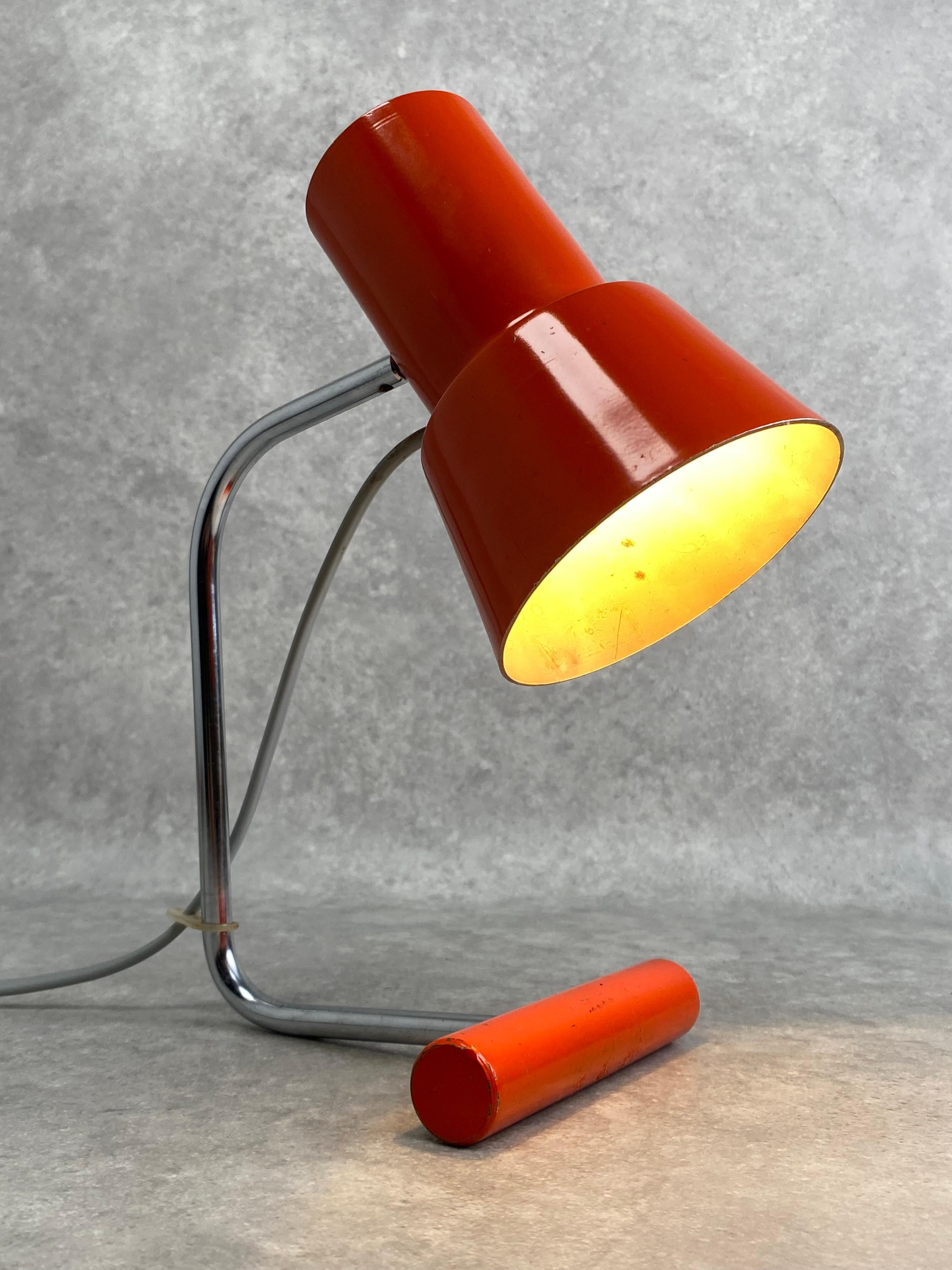 Red desk lamp model 85133 by Josef Hurka in very nice original condition.