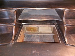 red desk secretary louis xv chinese hand painted