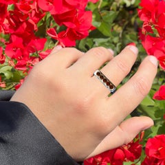 Roter Diamantring 0,5 Karat 9K Gelb- und Weißgold