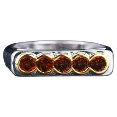 Roter Diamantring 0,5 Karat 9K Gelb- und Weißgold