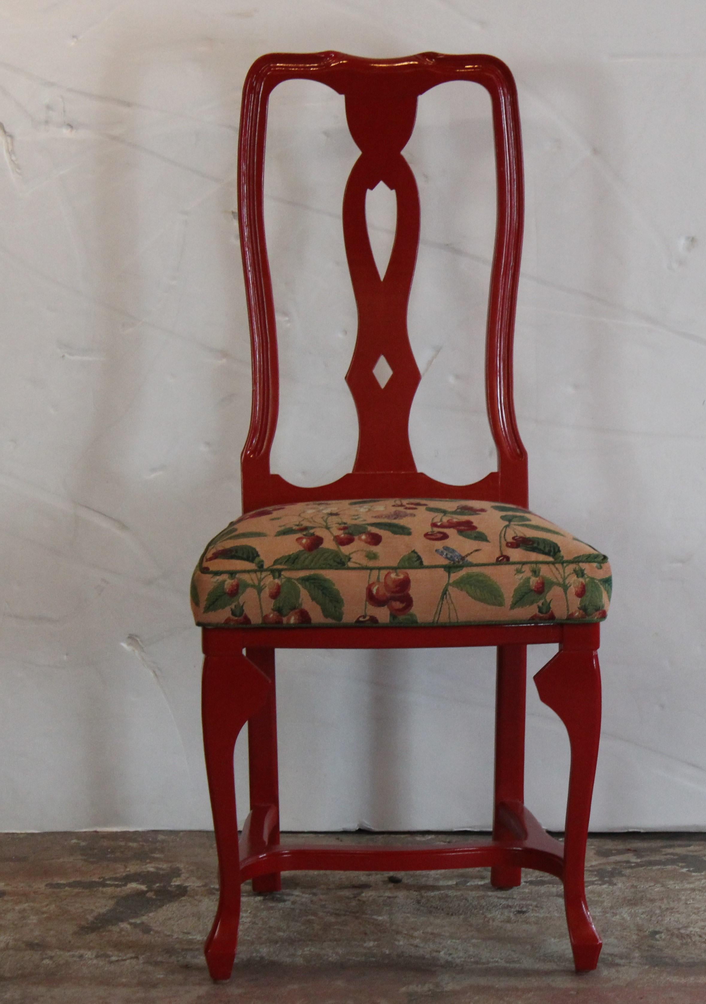 Red Dining Chairs Set of Ten 1