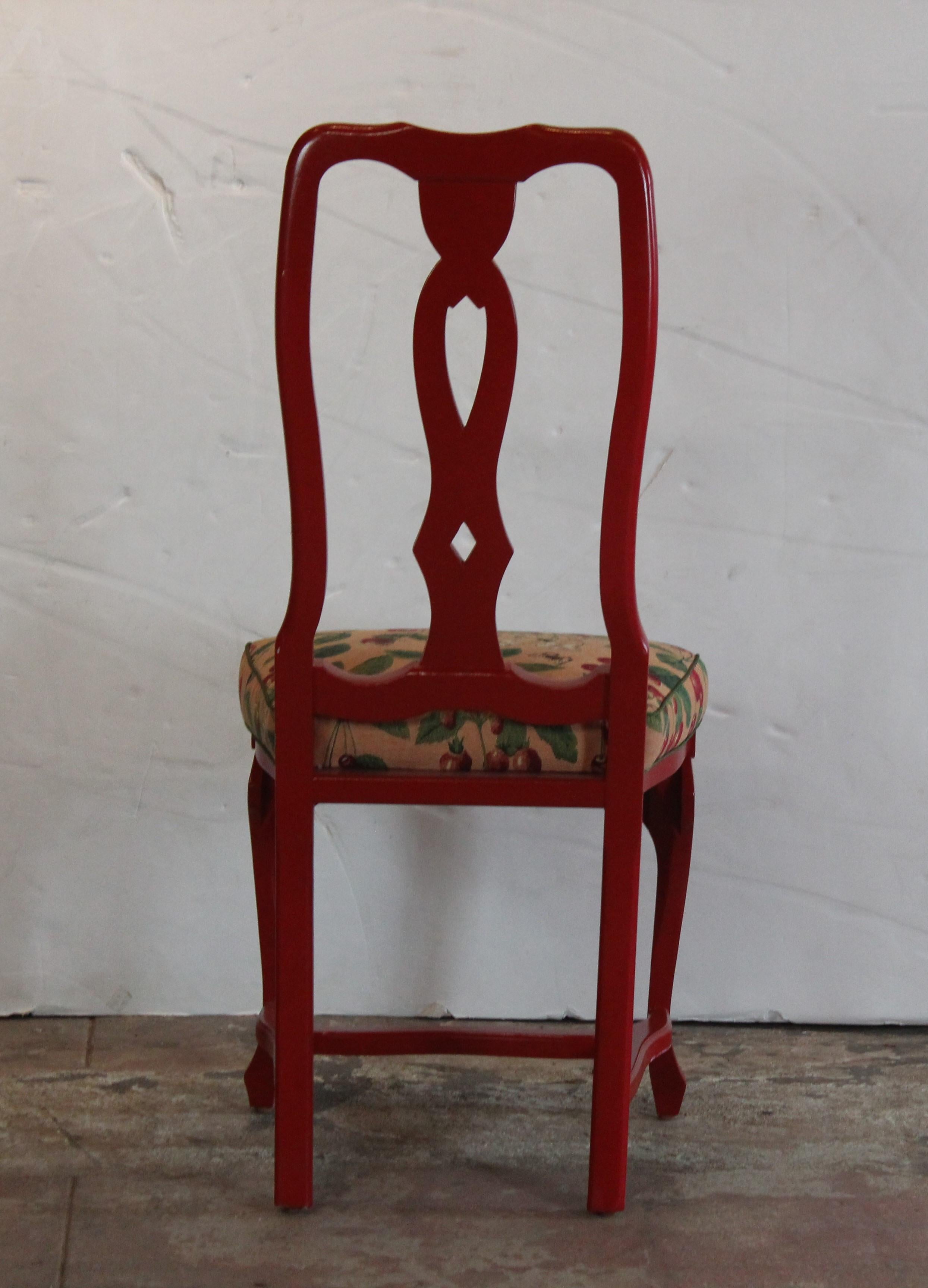 Red Dining Chairs Set of Ten 3