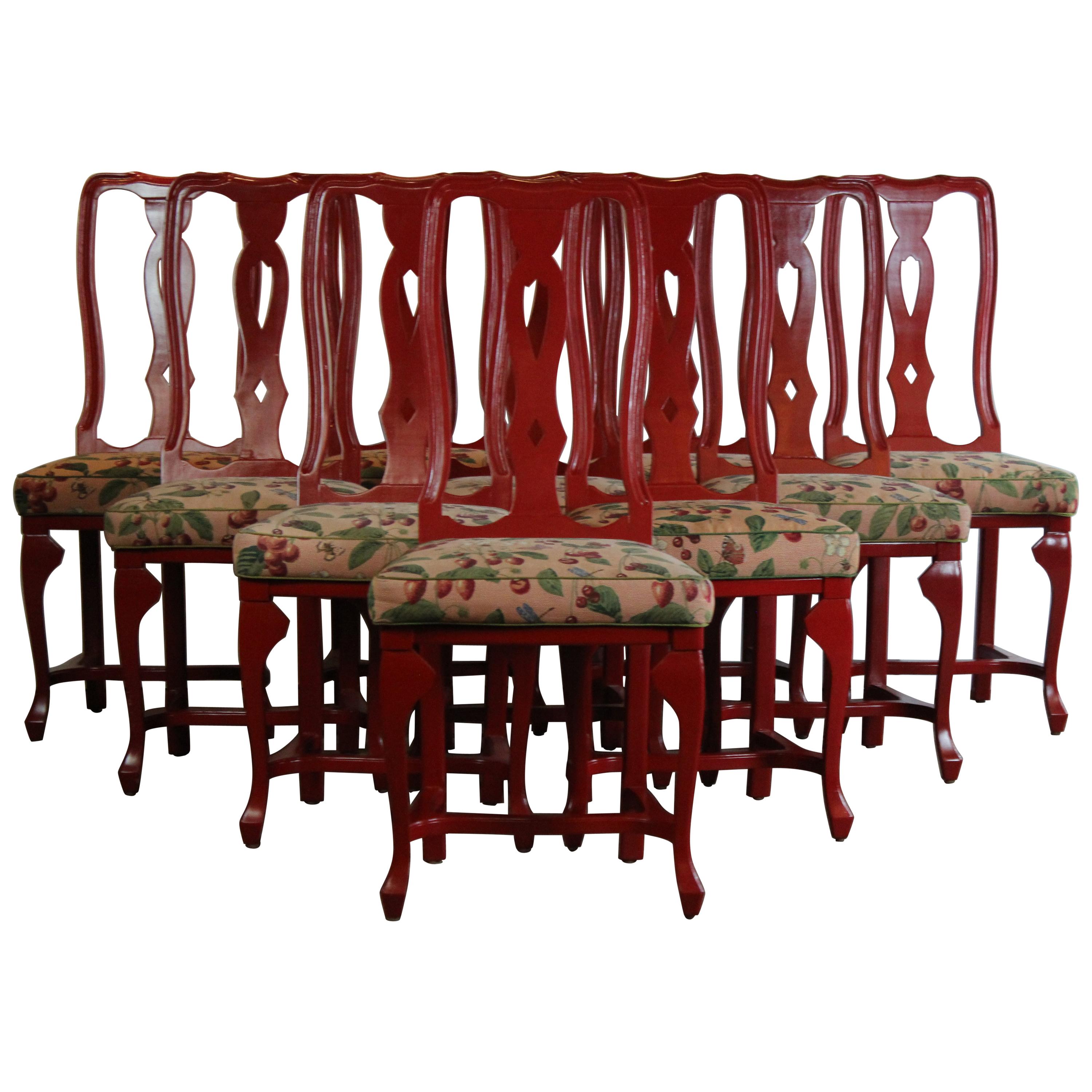 Red Dining Chairs Set of Ten