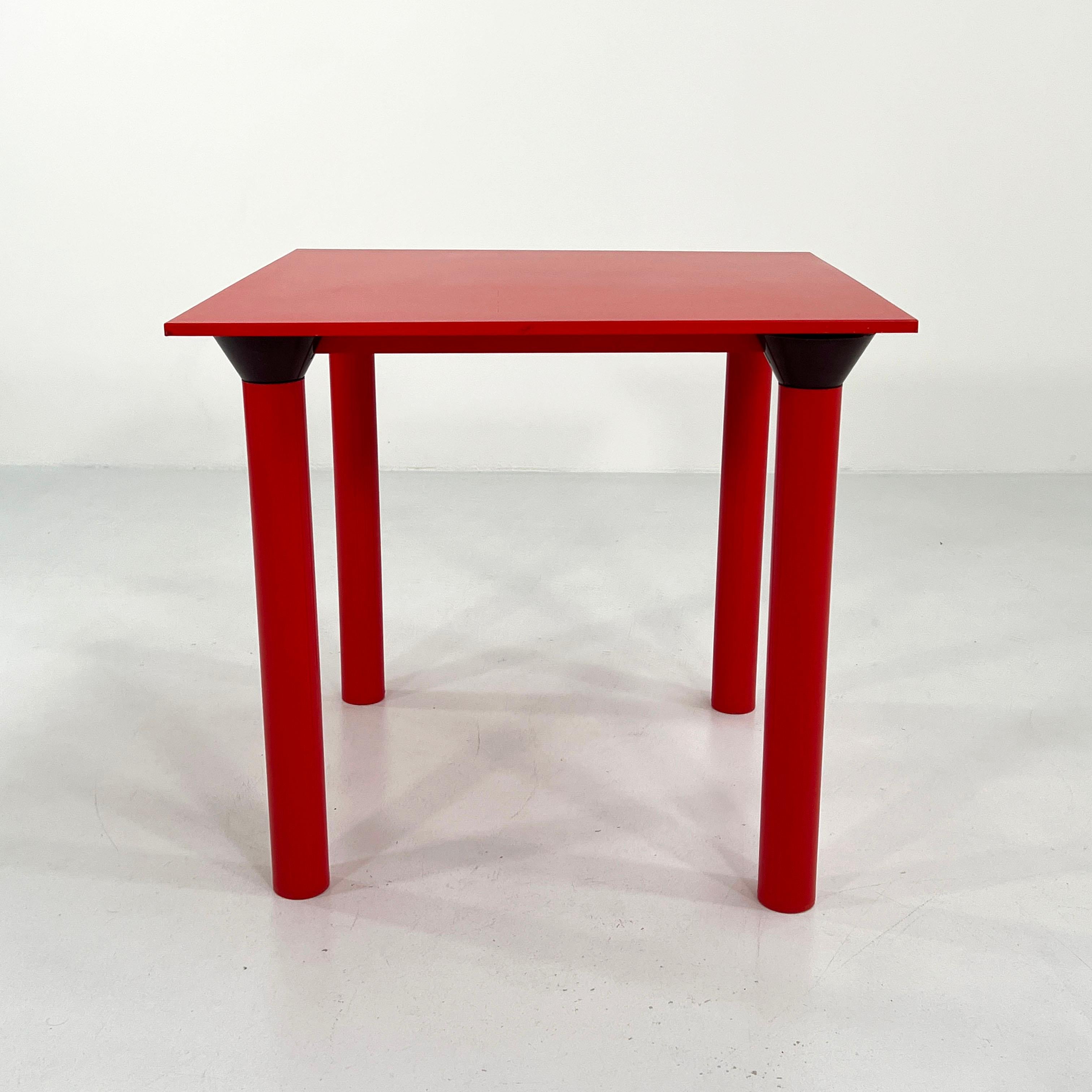 Red Dining Table Model 4300 by Anna Castelli Ferrieri for Kartell, 1970s In Good Condition In Ixelles, Bruxelles