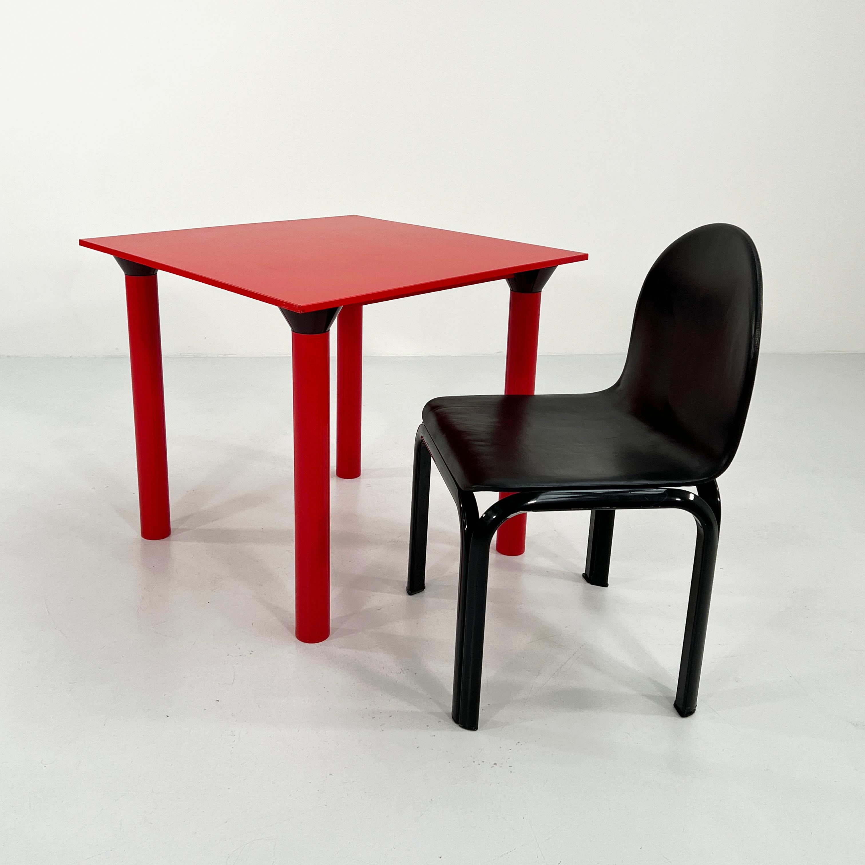 Plastic Red Dining Table Model 4300 by Anna Castelli Ferrieri for Kartell, 1970s