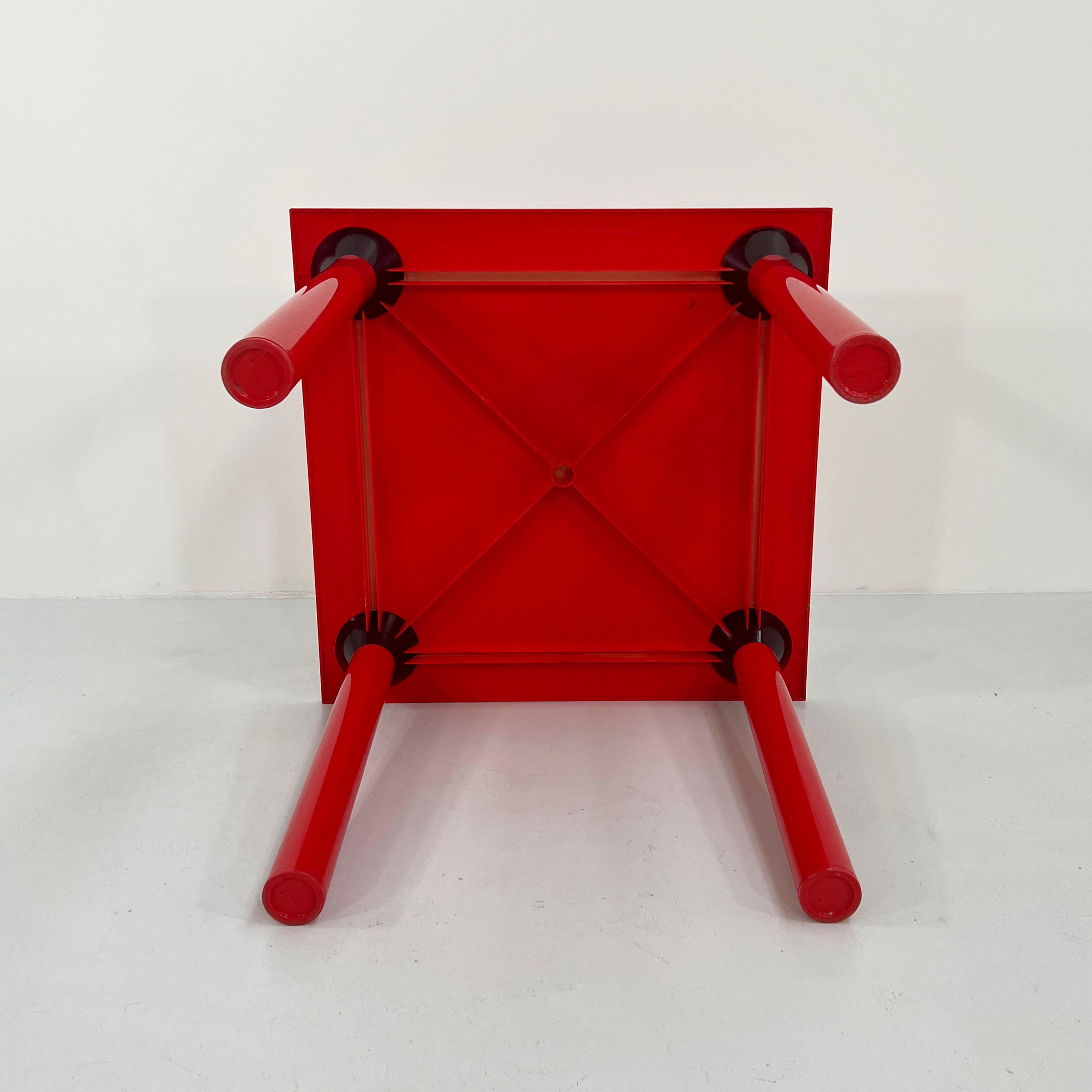 Red Dining Table Model 4300 by Anna Castelli Ferrieri for Kartell, 1970s 4