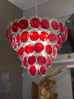 Red Disc  Striking Murano Chandelier