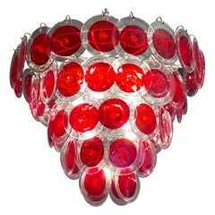 Red Disc  Striking Murano Chandelier