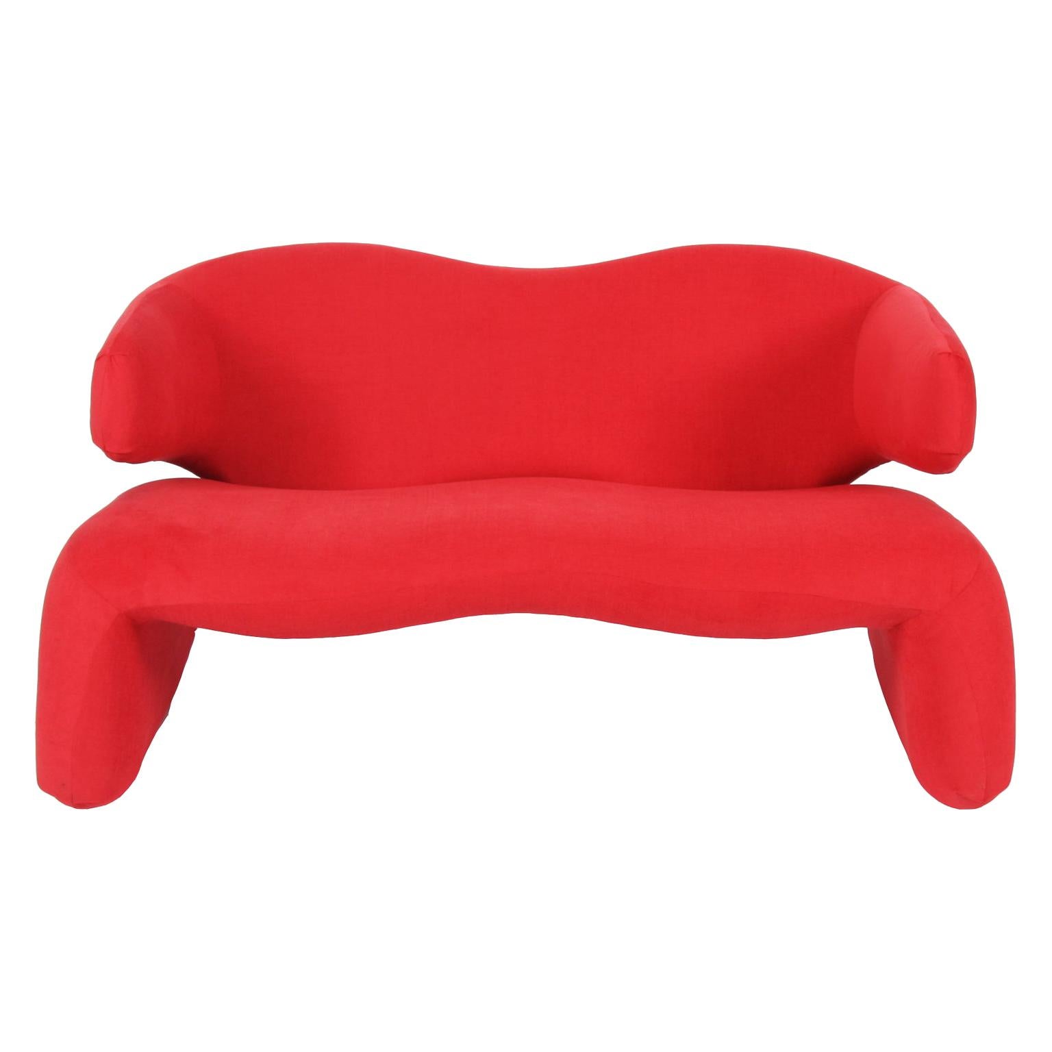 Red Djinn Sofa by Olivier Mourgue, 1965