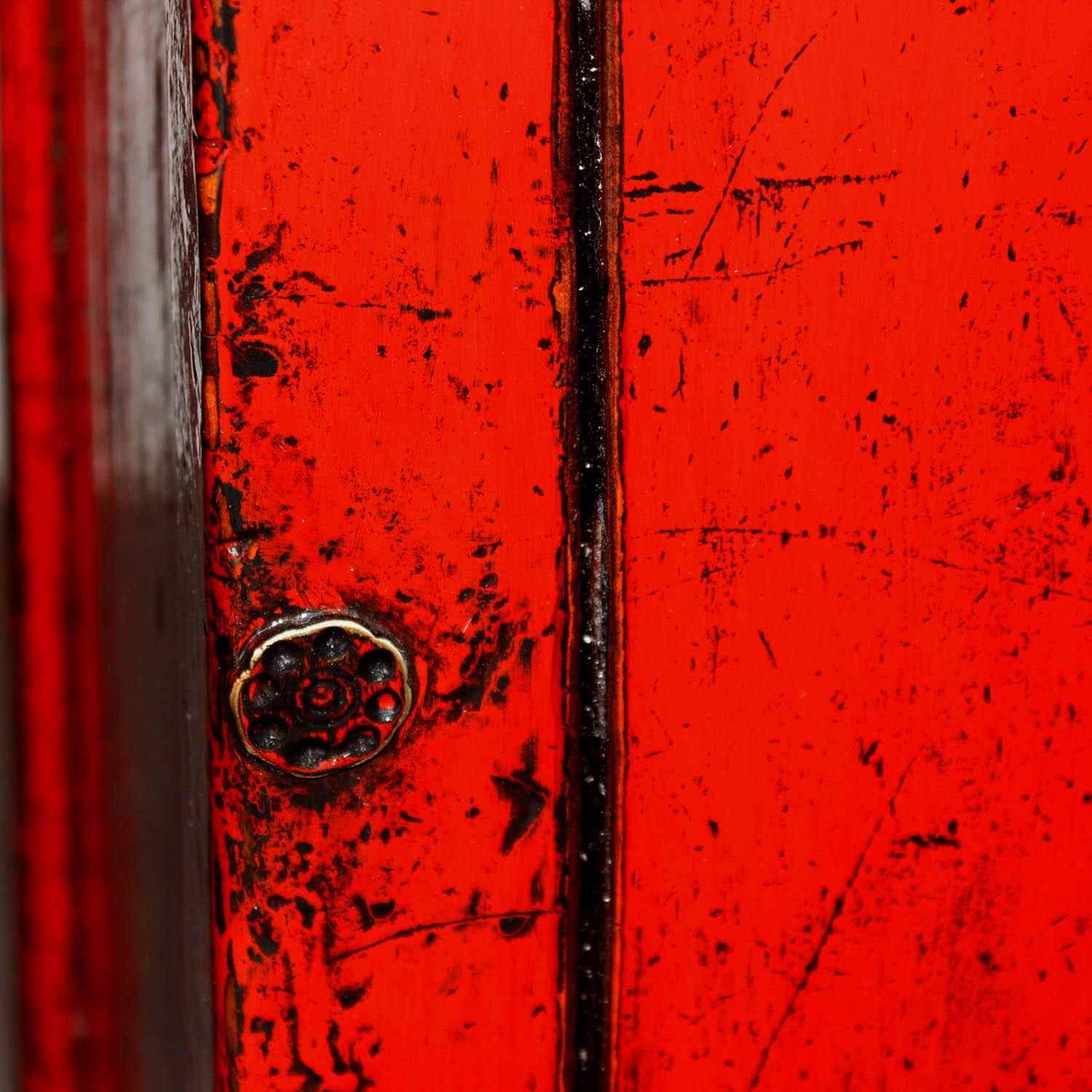 Chinese Red Dongbei Sideboard