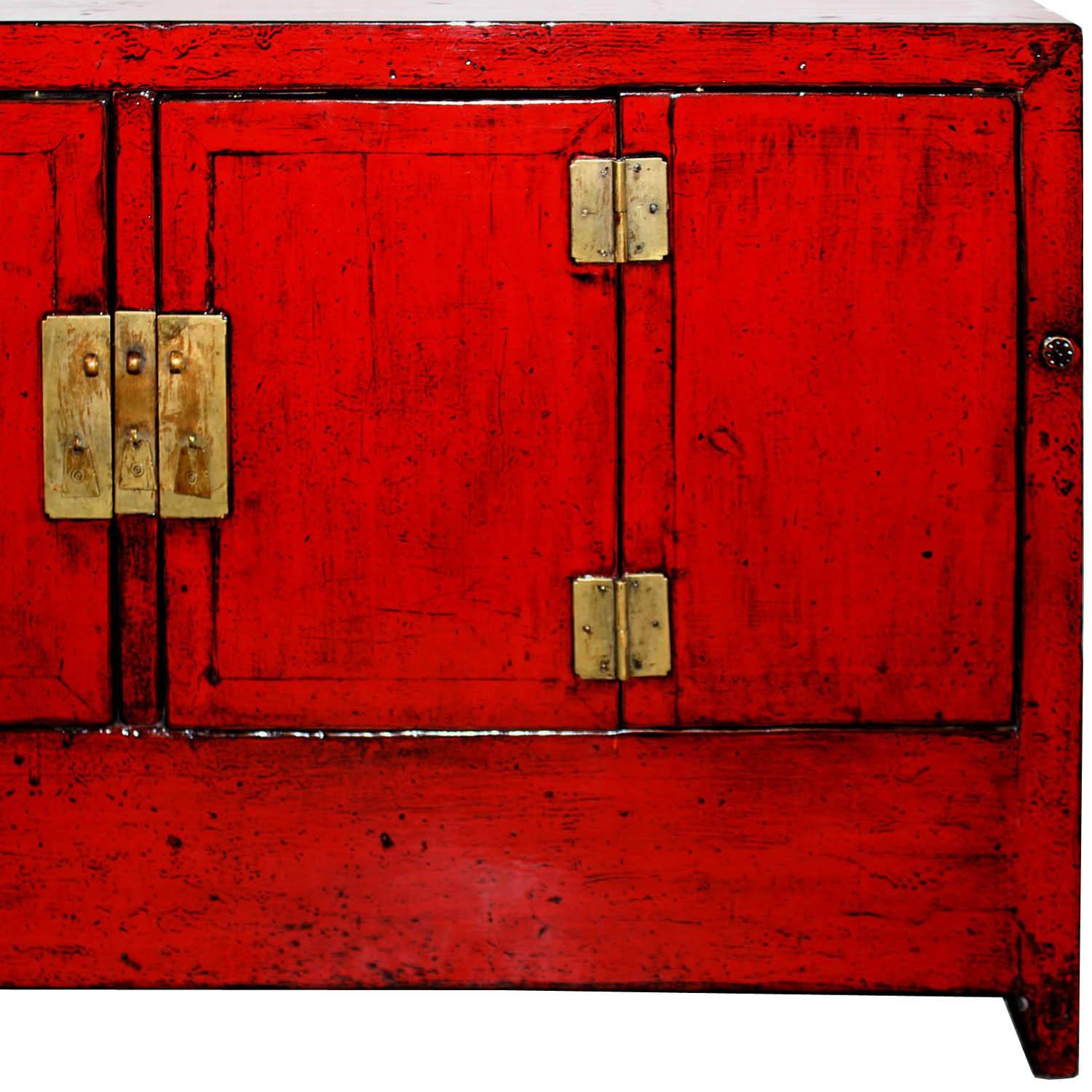 Early 20th Century Red Dongbei Sideboard