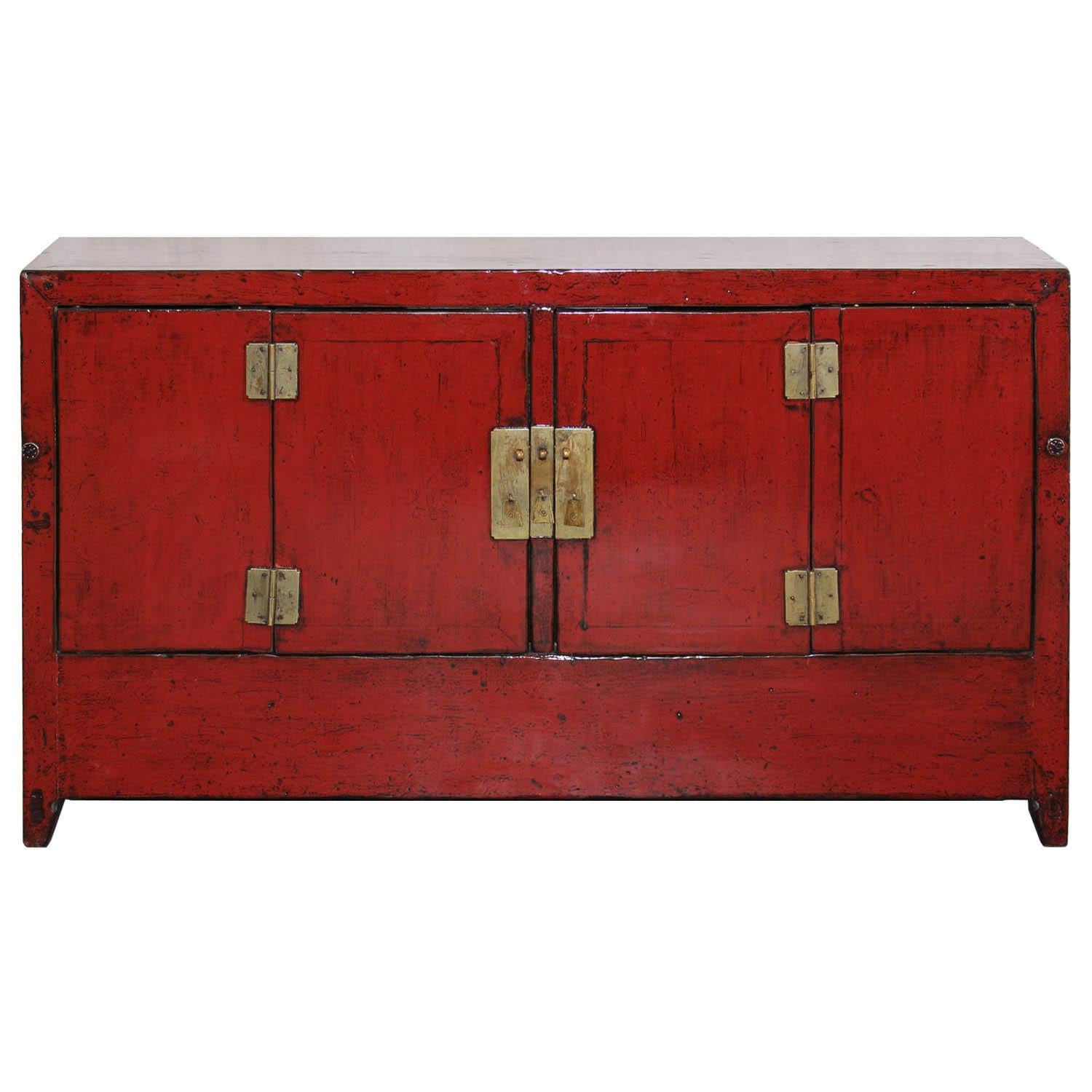 Red Dongbei Sideboard