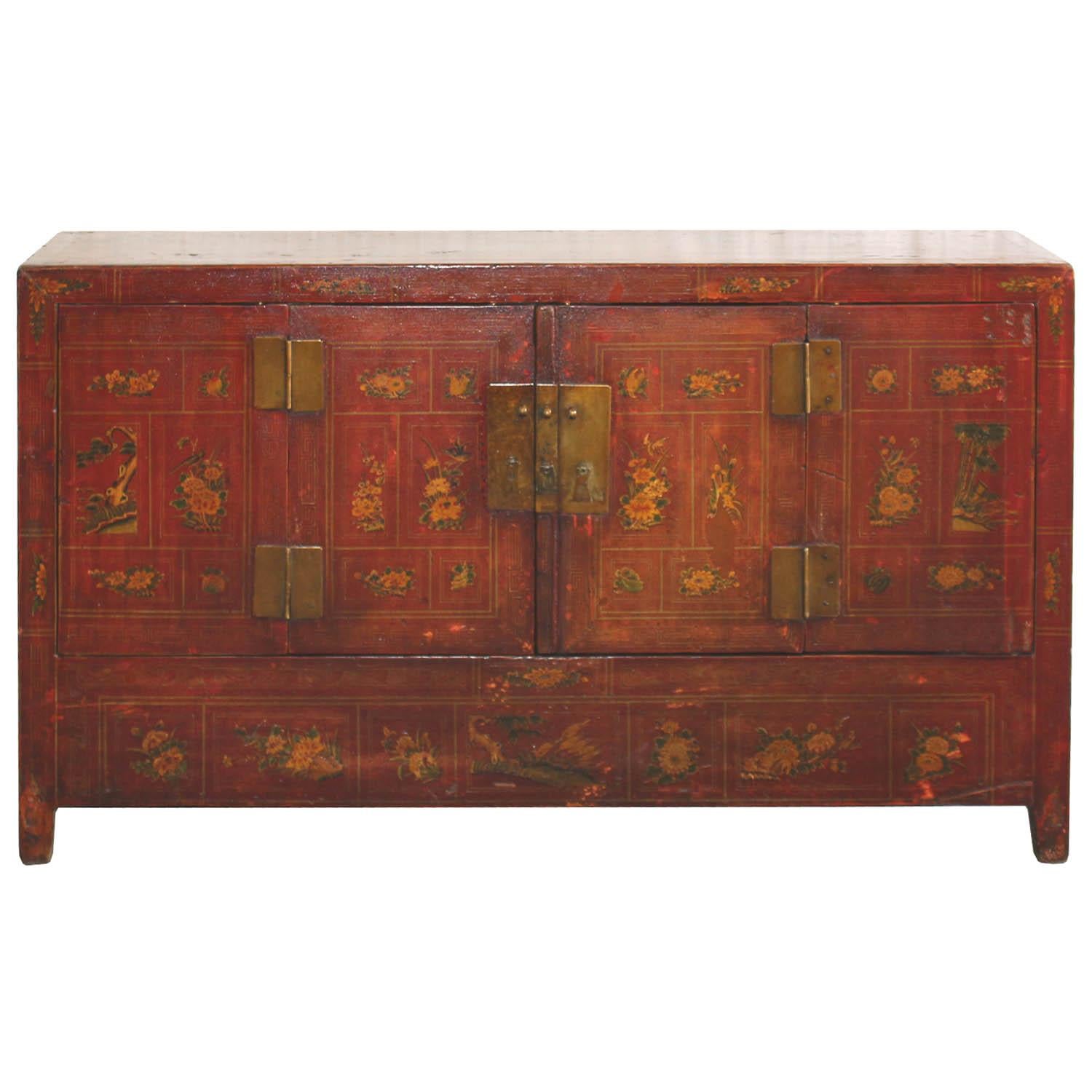 Red Dongbei Wedding Sideboard